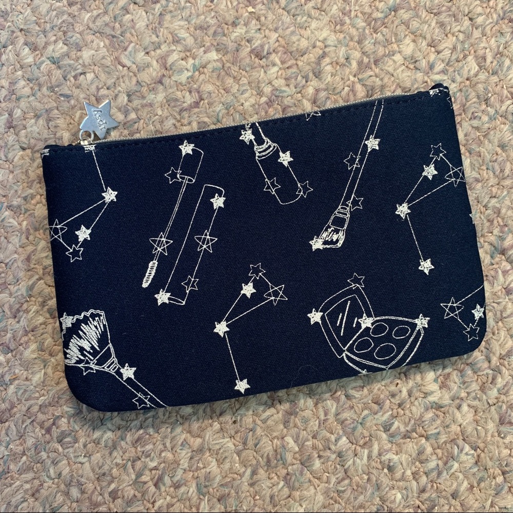 Navy Blue with Stars Design Makeup Bag